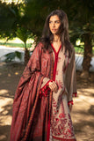 3 Piece Unstitched Heavy Embroidered Dhanak Suit With Printed Woolen Shawl