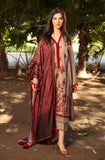 3 Piece Unstitched Heavy Embroidered Dhanak Suit With Printed Woolen Shawl