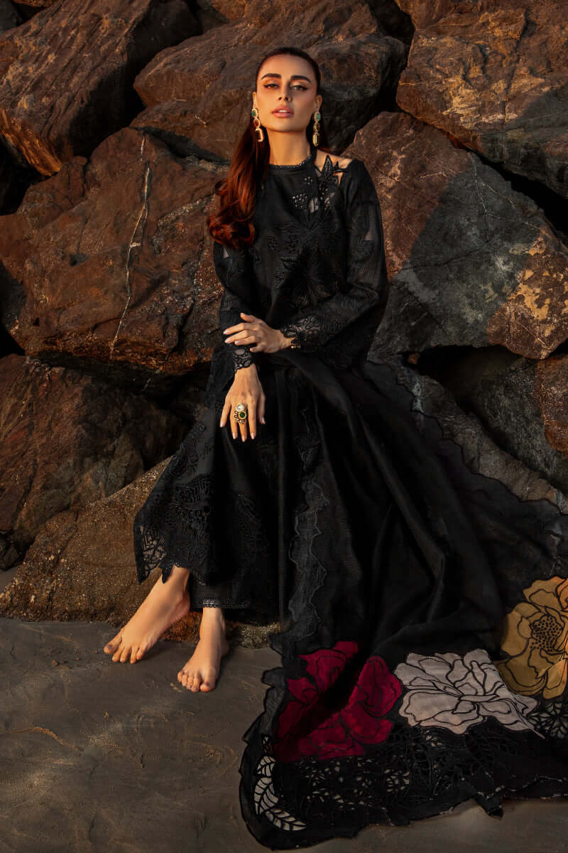 3 Piece Unstitched Heavy Embroidered Chickan Kari Pure Lawn Suit with Four Sided Embroidered Organza Dupatta