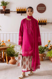 3 Piece Unstitched Heavy Embroidered Pure Lawn Suit with Embroidered Plain Net Dupatta