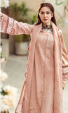 3 Piece Unstitched Heavy Embroidered Pure Lawn Suit with Embroidered Cotton Net Dupatta