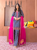 3 Piece Unstitched Embroidered Pure Lawn Suit with Fine Printed Lawn Dupatta