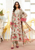 3 Piece Unstitched Heavy Embroidered Pure Lawn Suit with Fine Printed Silk Dupatta
