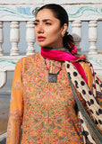 3 Piece Unstitched Heavy Embroidered Dhanak Suit with Printed Woolen Shawl