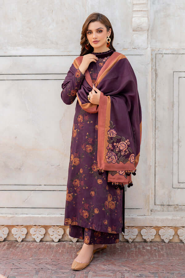 navy blue dress for baby girl Khaddar Latest Winter Dress Design Piece Unstitched Digital Printed Khaddar  Suit With Printed