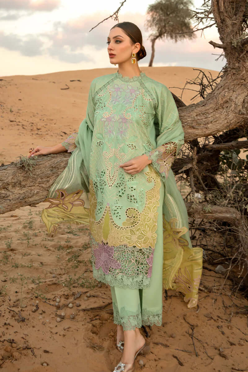 3 Piece Unstitched Heavy Embroidered Chickan Kari Pure Lawn Suit with –  Turbolight