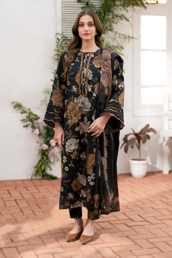 3 Piece Unstitched Embroidered Khaddar Suit with Printed Khaddar Shawl Turbolight 3 Piece Unstitched Embroidered Khaddar Suit with Printed Khaddar Shawl Turbolight