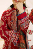 3 Piece Unstitched Heavy Embroidered Dhanak Suit with Printed Woolen Shawl