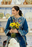 3 Piece Unstitched Heavy Embroidered Dhanak Suit with Printed Woolen Shawl