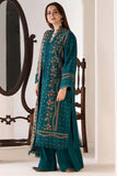 3 Piece Unstitched Heavy Embroidered Dhanak Suit with Printed Woolen Shawl