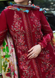3 Piece Unstitched Heavy Embroidered Dhanak Suit with Printed Woolen Shawl
