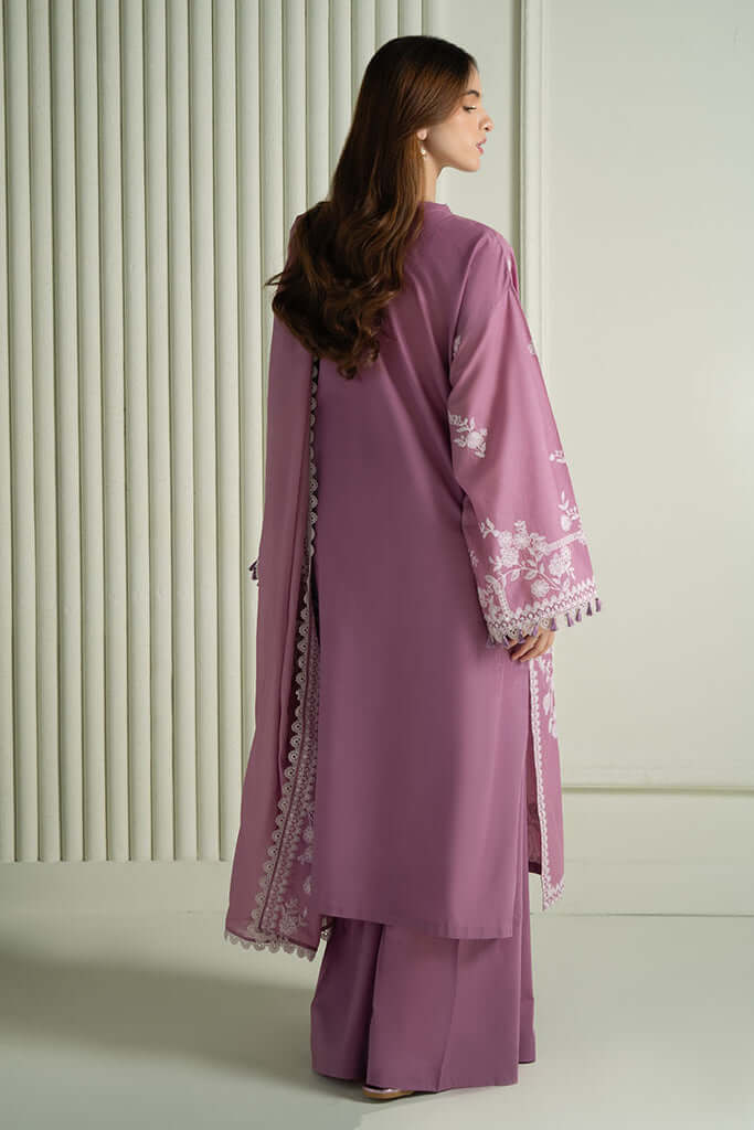 3 Piece Unstitched Heavy Embroidered Dhanak Suit with Four Sided Embroidered Dhanak Shawl