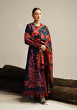 3 Piece Unstitched Heavy Embroidered Dhanak Suit with Printed Woolen Shawl