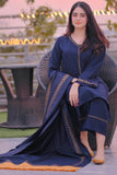 3 Piece Unstitched Embroidered Dhanak Suit With Digital Printed Woolen Shawl