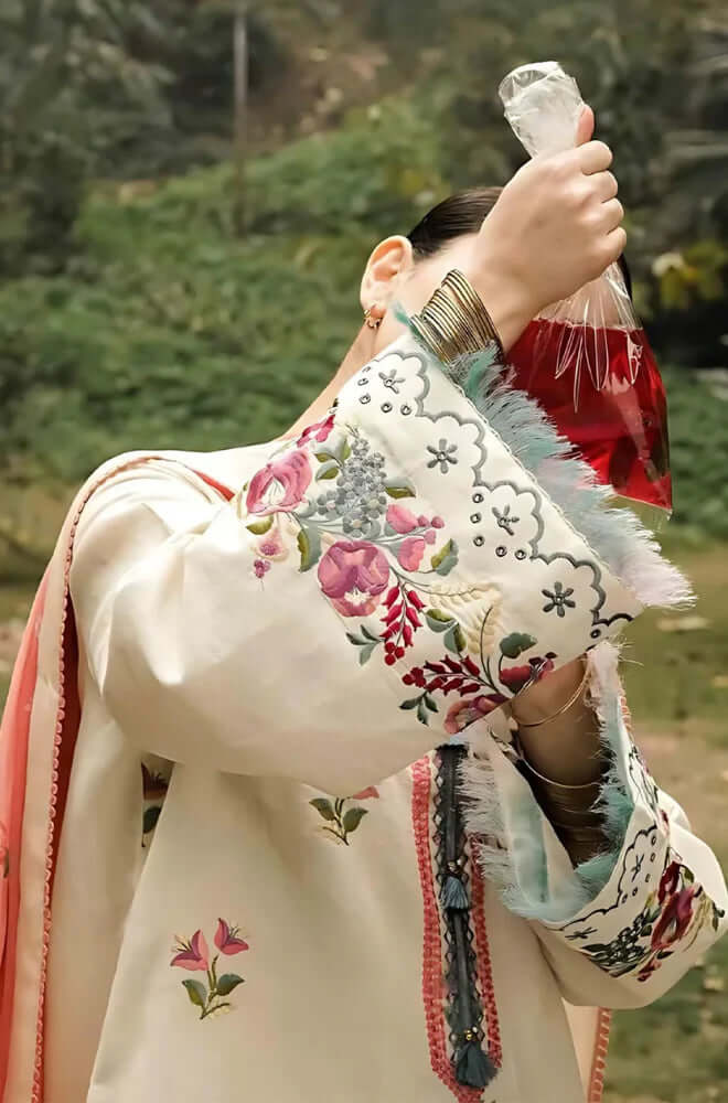 3 Piece Unstitched Heavy Embroidered Dhanak Suit with Printed Woolen Twill Shawl