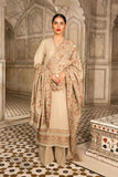 3 Piece Unstitched Heavy Embroidered Dhanak Wool Suit With Fully Embroidered Dhanak Wool Shawl