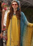 3 Piece Unstitched Heavy Embroidered Pure Lawn Suit with Printed Silk Dupatta