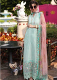 3 Piece Unstitched Heavy Embroidered Chickan Kari Lawn Suit with Printed Silk Dupatta