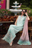 3 Piece Unstitched Heavy Embroidered Chickan Kari Lawn Suit with Printed Silk Dupatta