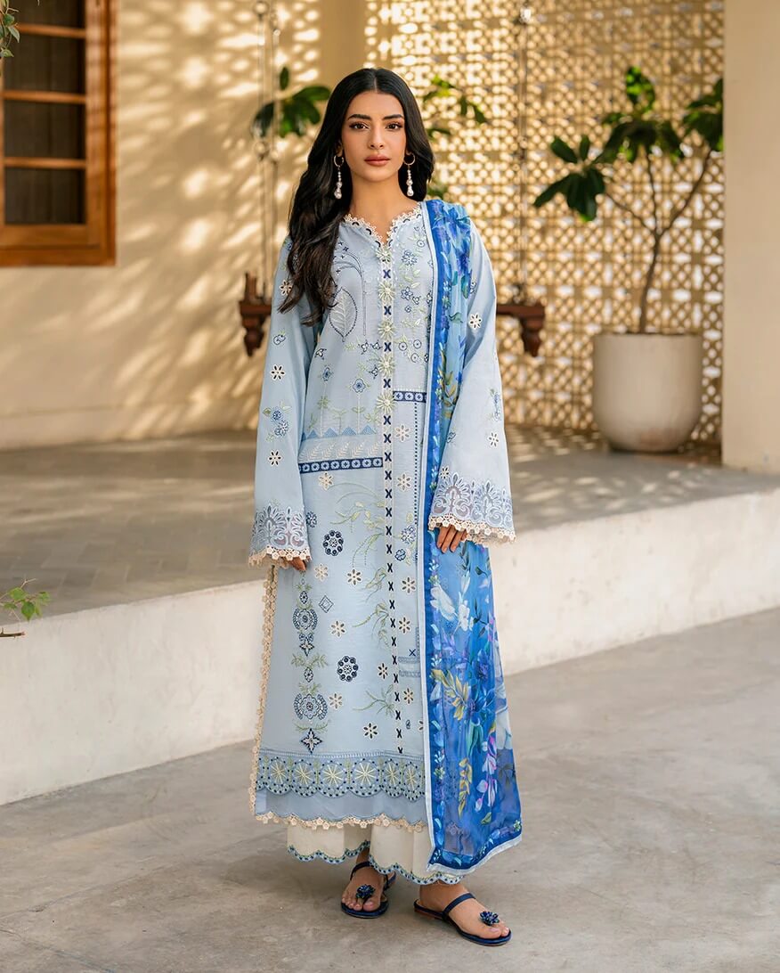 3 Piece Unstitched Heavy Embroidered Dhanak Suit with Printed Woolen Twill Shawl