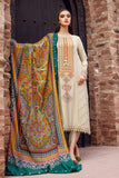 3 Piece Unstitched Heavy Embroidered Dhanak Suit with Printed Woolen Shawl