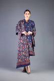 3 Piece Unstitched Heavy Embroidered Dhanak Wool Suit With Fully Embroidered Dhanak Wool Shawl