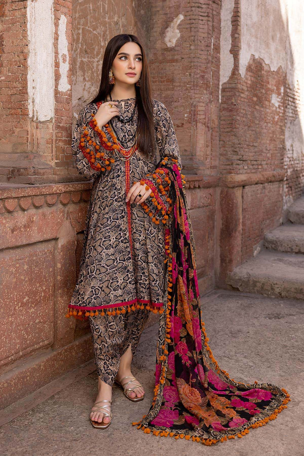 3 Piece Unstitched Digital Printed Lawn Suit With Digital Printed Lawn Dupatta