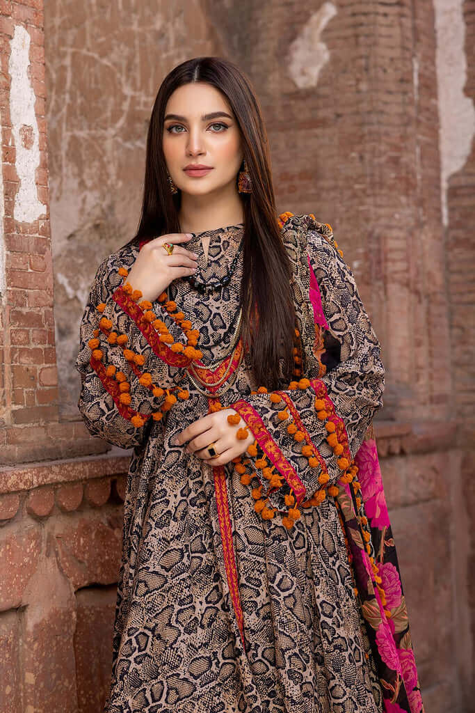 3 Piece Unstitched Digital Printed Lawn Suit With Digital Printed Lawn Dupatta