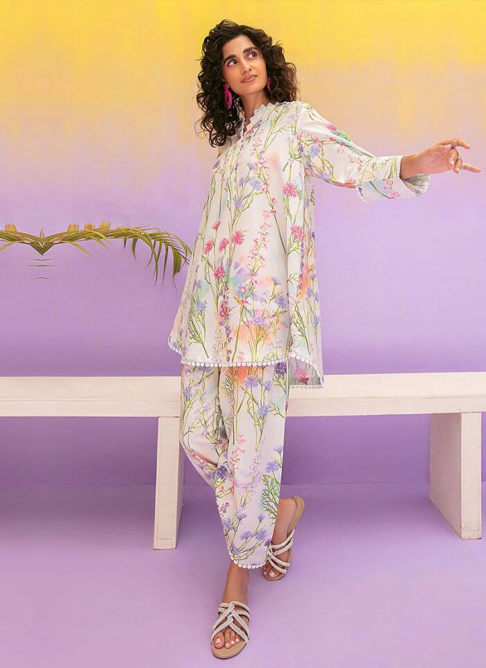 2 Piece Unstitched Digital Printed Pure Lawn Suit