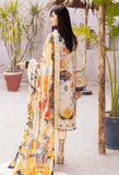 3 Piece Unstitched Heavy Embroidered Chickan Kari Lawn Suit with Printed Silk Dupatta
