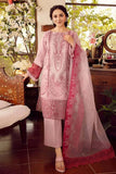 3 Piece Unstitched Heavy Embroidered Pure Lawn Suit with Heavy Embroidered Organza Dupatta