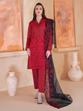 3 Piece Unstitched Heavy Embroidered Lawn Suit with Heavy Embroidered Chickan Kari Organza Dupatta