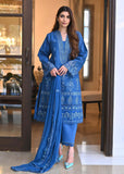 3 Piece Unstitched Heavy Embroidered Linen Suit With Heavy Embroidered Bamber Chiffon Dupatta