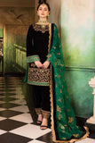 3 Piece Unstitched Heavy Embroidered Velvet Suit With Four Sided Embroidered Organza Dupatta