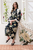 3 Piece Unstitched Heavy Embroidered Pure Lawn Suit with Printed Pure Lawn Dupatta