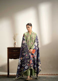 3 Piece Unstitched Heavy Embroidered Pure Lawn Suit with Printed Silk Dupatta