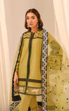 3 Piece Unstitched Heavy Embroidered Pure Lawn Suit with Heavy Embroidered Organza Dupatta