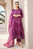 3 Piece Unstitched Heavy Embroidered Pure Lawn Suit with Heavy Embroidered Organza Dupatta