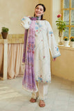 3 Piece Unstitched Heavy Embroidered Pure Lawn Suit with Printed Chiffon Dupatta