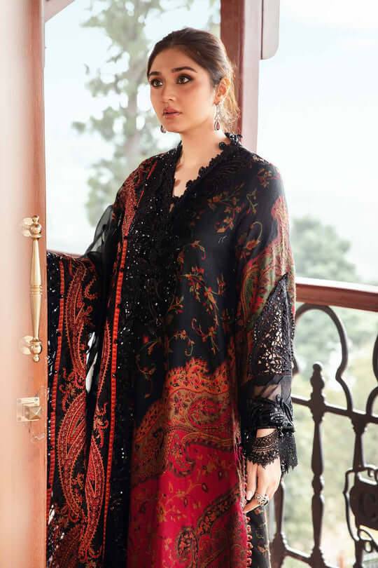 3 Piece Unstitched Embroidered Pure Lawn Suit with Fine Printed Lawn Dupatta