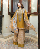 3 Piece Unstitched Heavy Embroidered Pure Lawn Suit with Printed Silk Dupatta