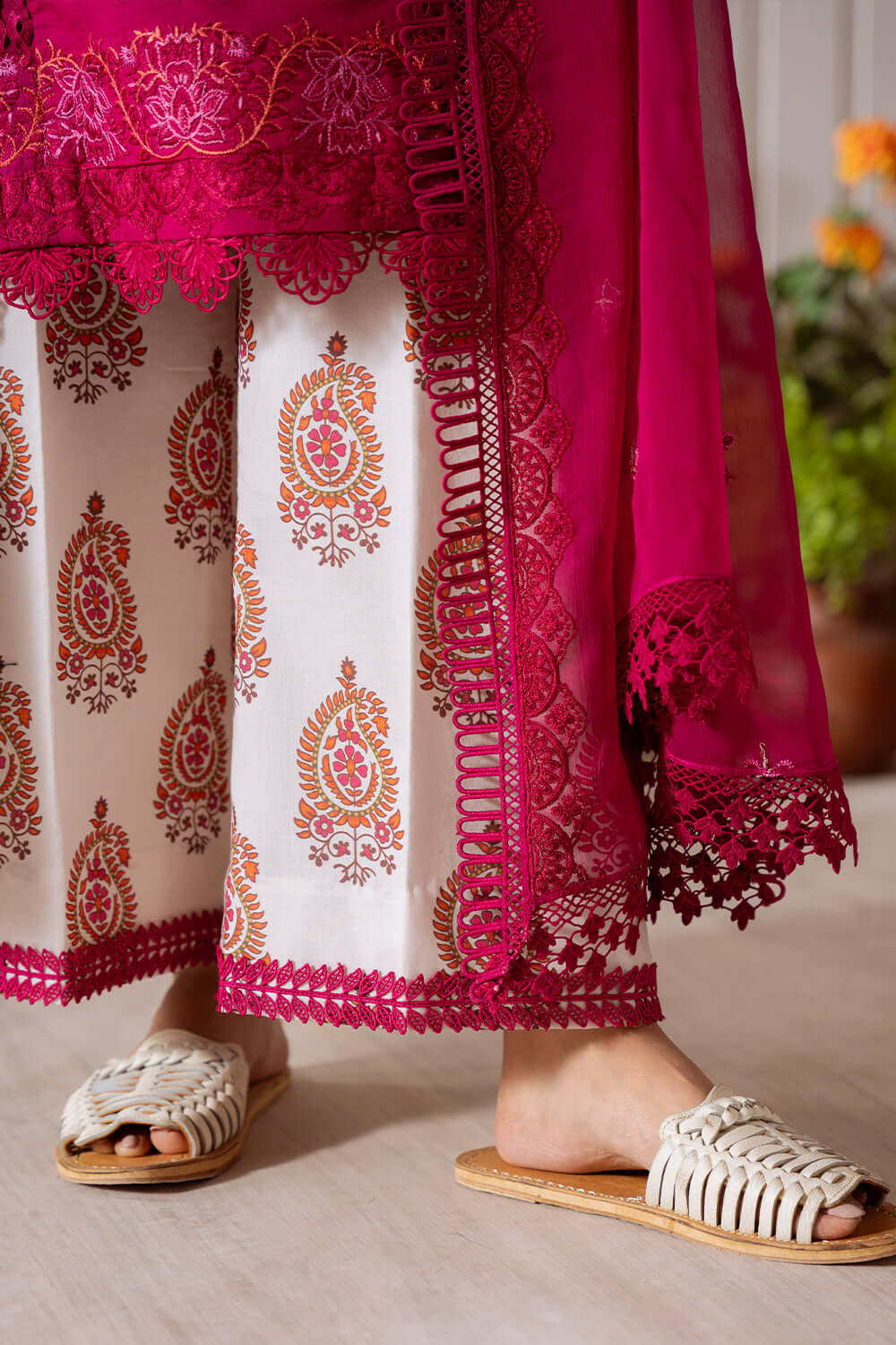 3 Piece Unstitched Heavy Embroidered Pure Lawn Suit with Embroidered Plain Net Dupatta