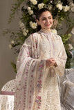 3 Piece Unstitched Fully Embroidered Chicken Kari Lawn Dress with Fully Embroidered Organza Dupatta