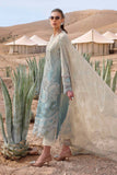 3 Piece Unstitched Fully Embroidered Chicken Kari Dobby Lawn Dress with Fully Embroidered Chantilly Dupatta