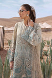 3 Piece Unstitched Fully Embroidered Chicken Kari Dobby Lawn Dress with Fully Embroidered Chantilly Dupatta