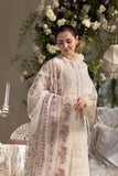 3 Piece Unstitched Fully Embroidered Chicken Kari Lawn Dress with Fully Embroidered Organza Dupatta