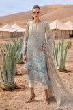 3 Piece Unstitched Fully Embroidered Chicken Kari Dobby Lawn Dress with Fully Embroidered Chantilly Dupatta