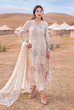 3 Piece Unstitched Fully Embroidered Chicken Kari Dobby Lawn Dress with Fully Embroidered Chantilly Dupatta