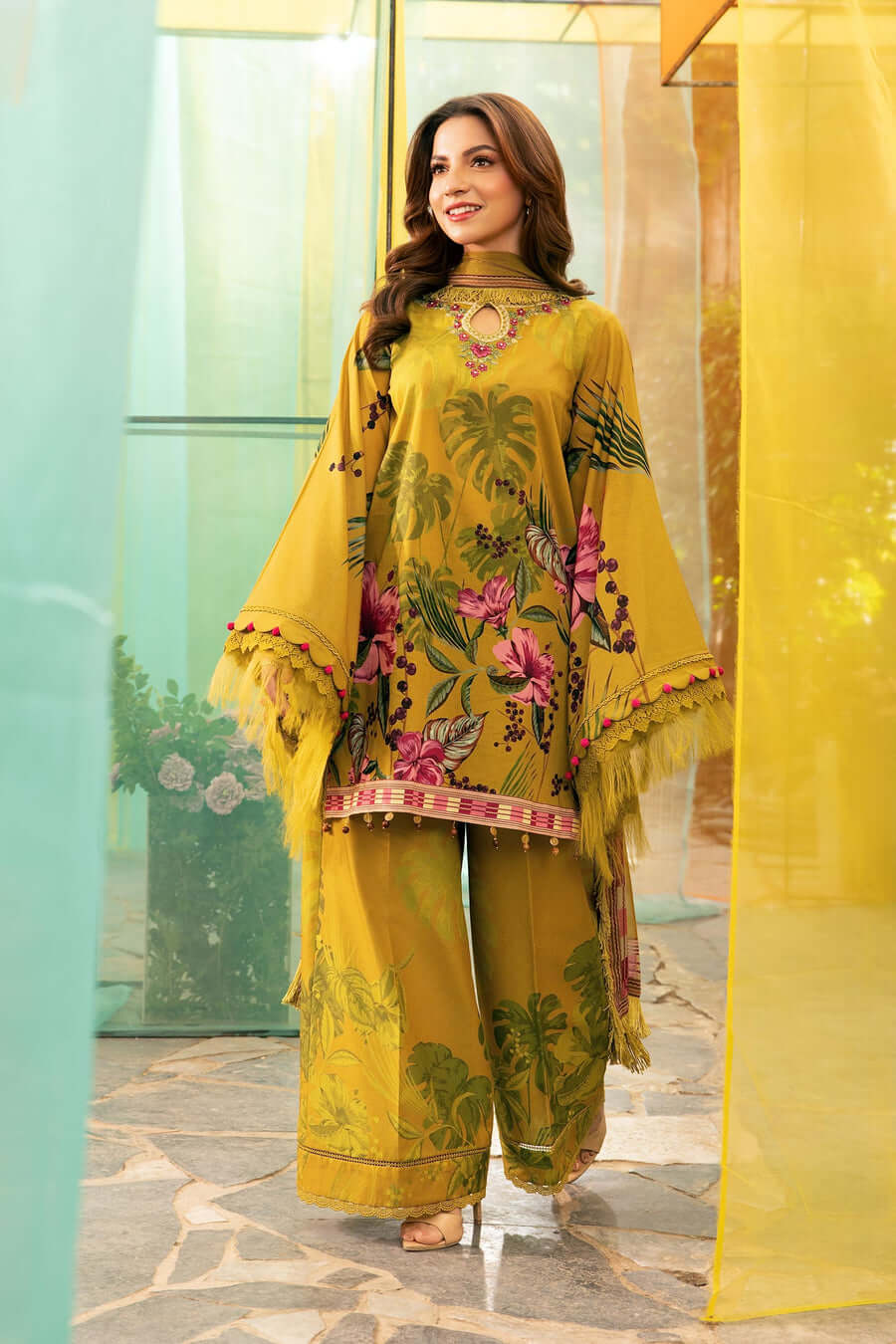 3 Piece Unstitched Digital Printed Pure Lawn Suit with Fine Printed Lawn Dupatta