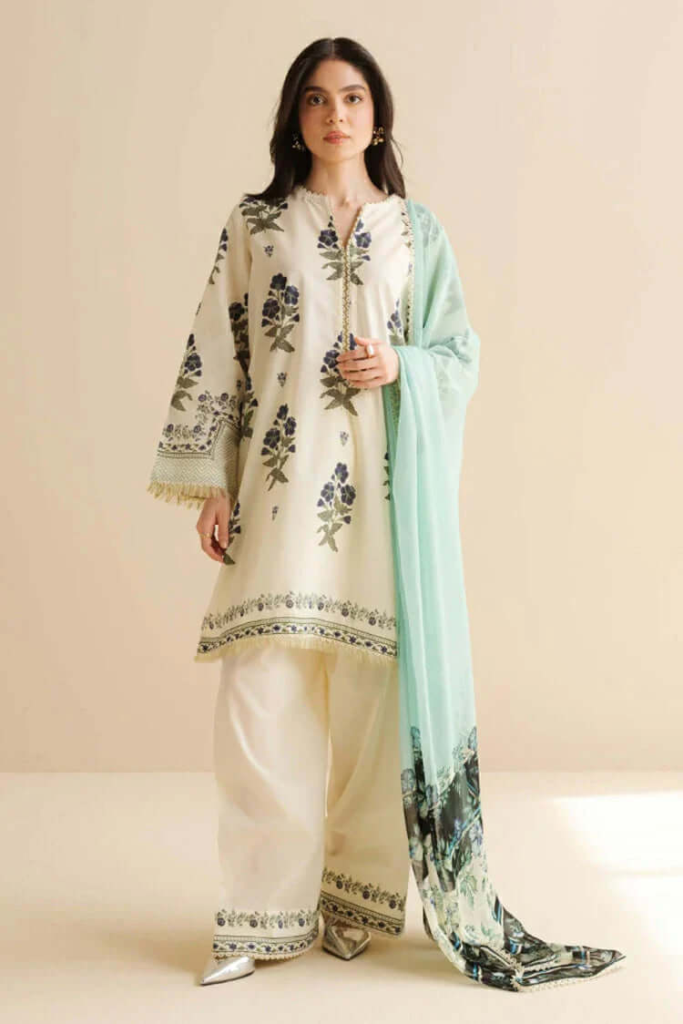 3 Piece Unstitched Digital Printed Pure Lawn Suit with Fine Printed Lawn Dupatta